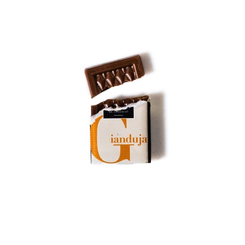 Tablette 90g Gianduja avec bague personnalisable, Le Petit Carré de Chocolat