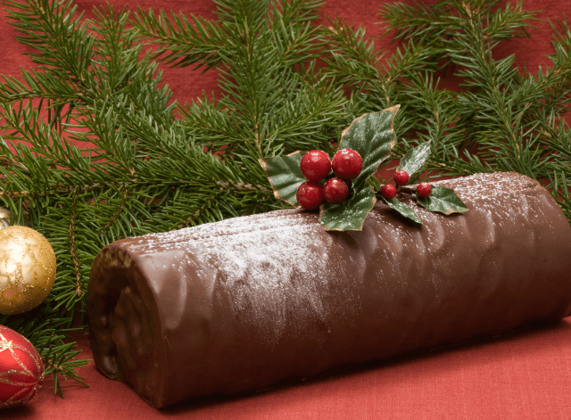 Bûche de Noël aux deux chocolat