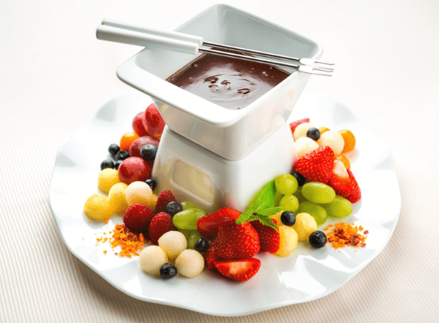 Recette Fondue de chocolat noir grand cru, fruits de saison