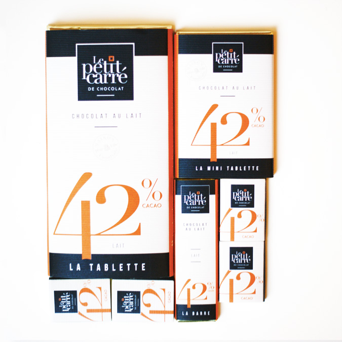 Gamme chocolat au lait 42% le petit carré de chocolat